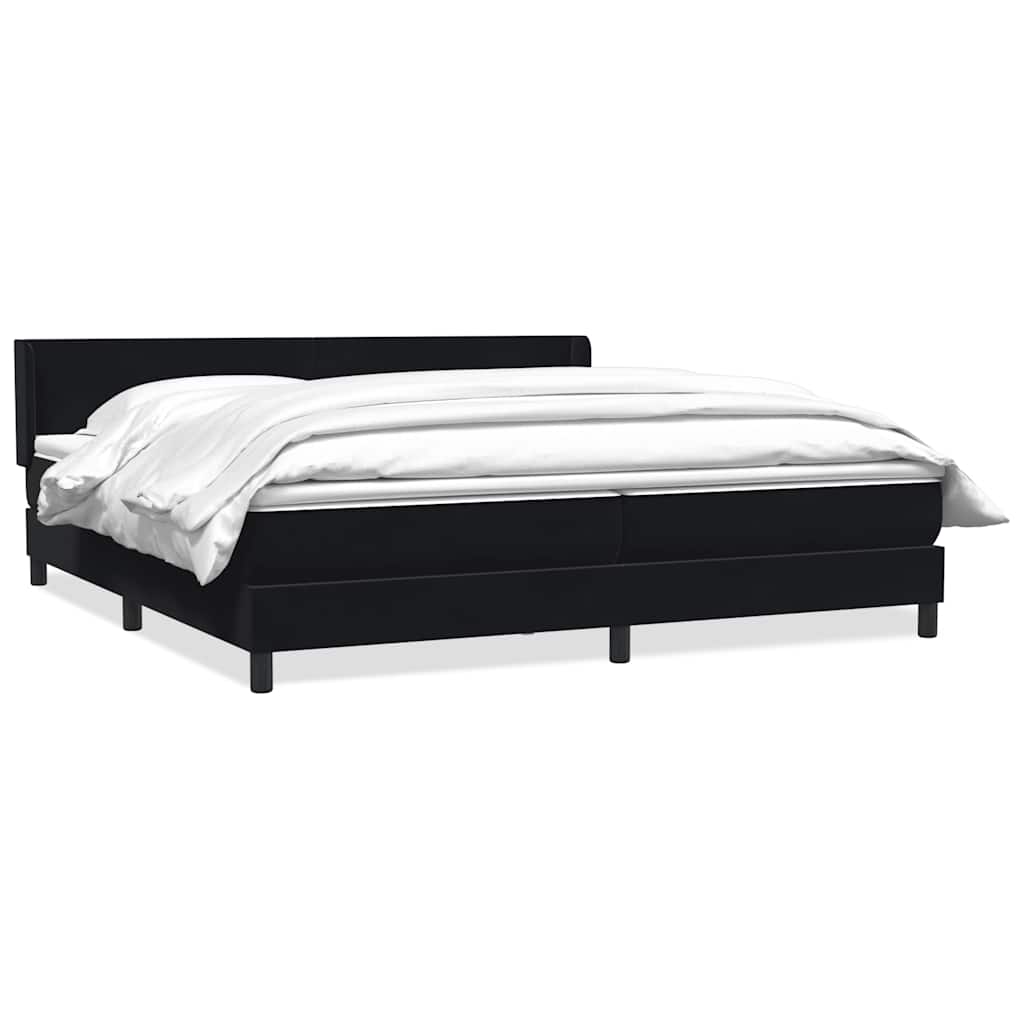 Boxspring met matras fluweel zwart 180x220 cm – afbeelding 2