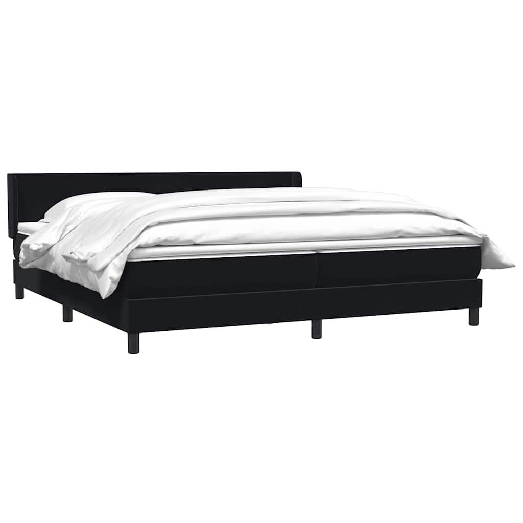 Boxspring met matras fluweel zwart 180x220 cm – afbeelding 3