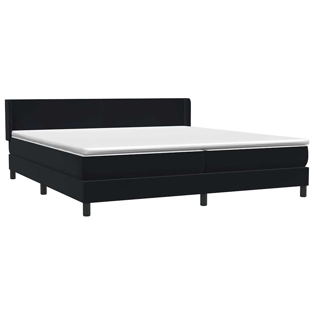 Boxspring met matras fluweel zwart 180x220 cm – afbeelding 4