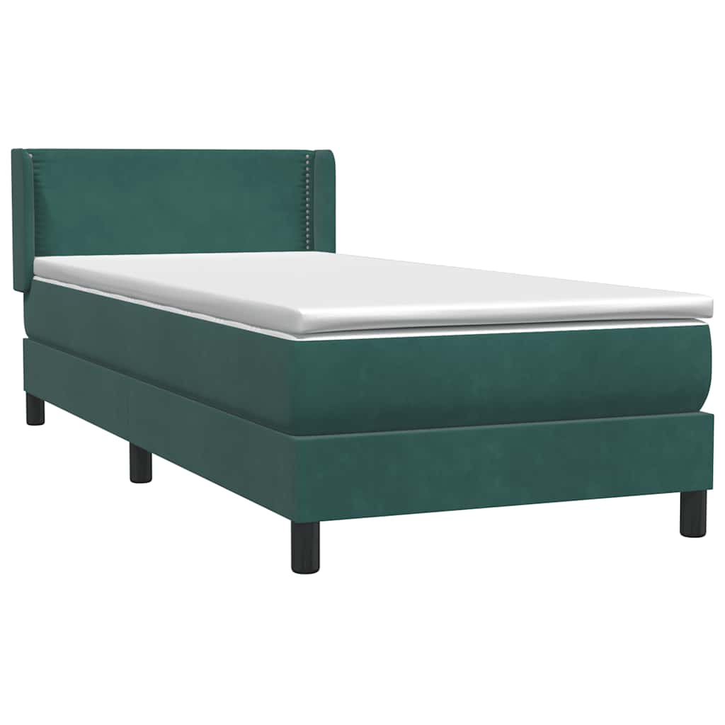 Boxspring met matras fluweel donkergroen 80x210 cm – afbeelding 4