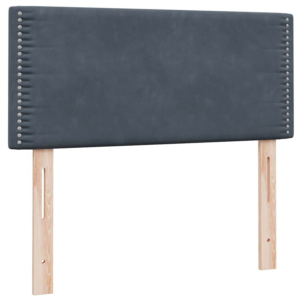 Boxspring met matras fluweel donkergrijs 100x210 cm – afbeelding 7
