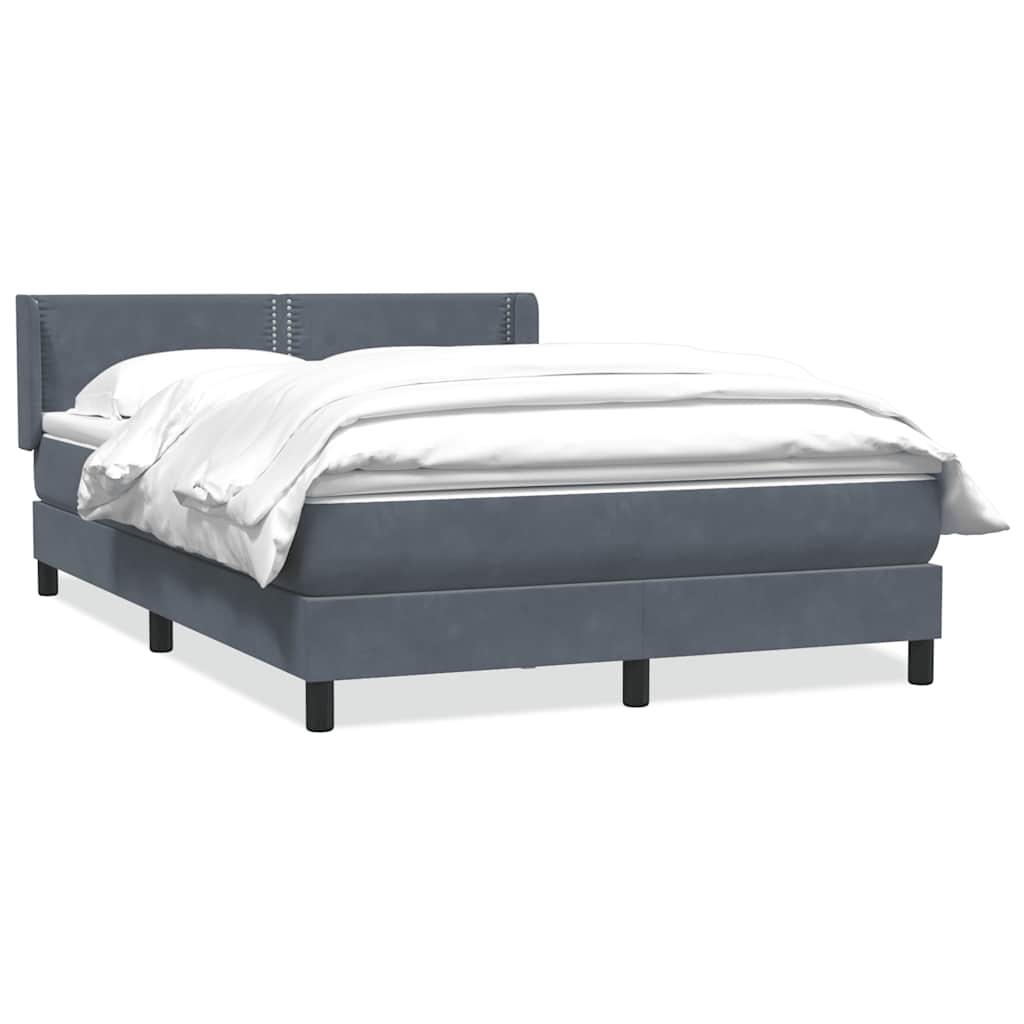 Boxspring met matras fluweel donkergrijs 140x210 cm – afbeelding 2