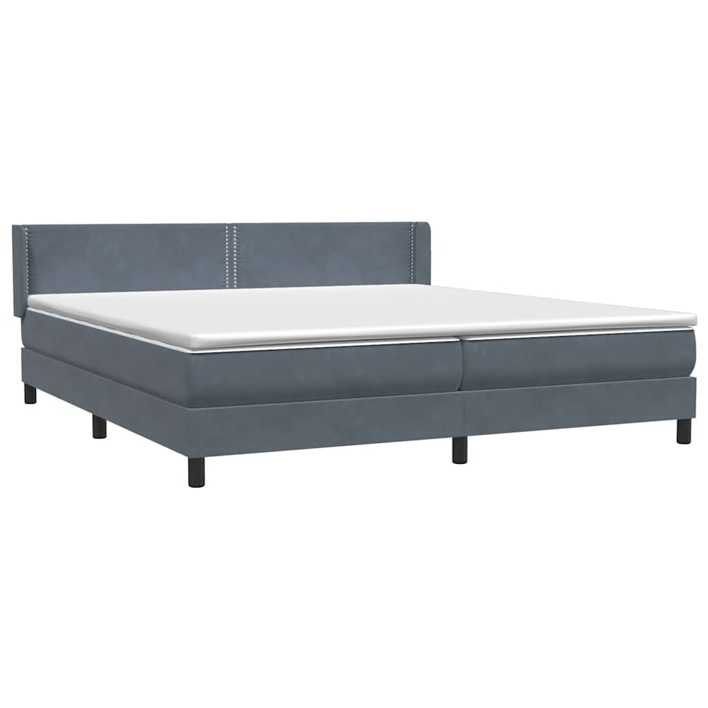 Boxspring met matras fluweel donkergrijs 200x210 cm – afbeelding 4