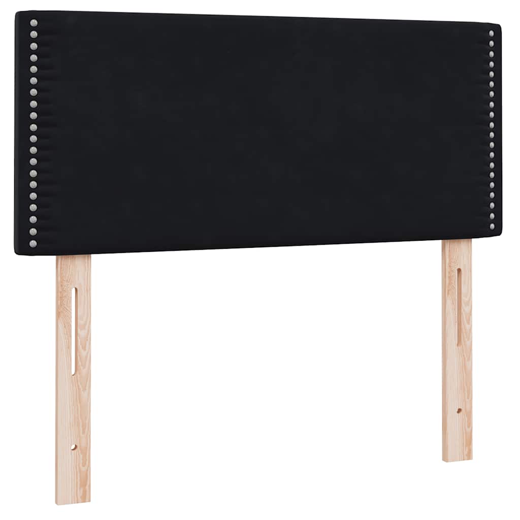 Boxspring met matras fluweel zwart 90x220 cm – afbeelding 7