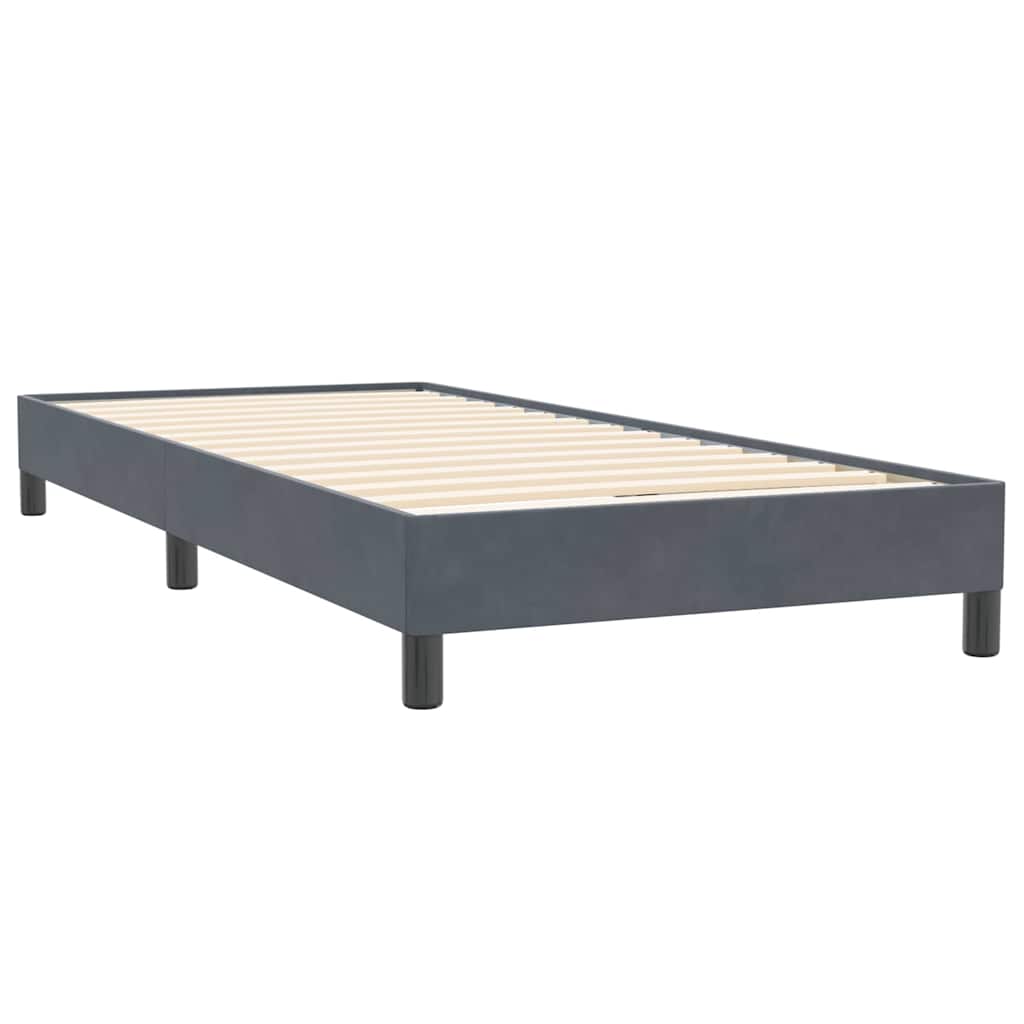 Boxspring met matras fluweel donkergrijs 100x220 cm – afbeelding 5