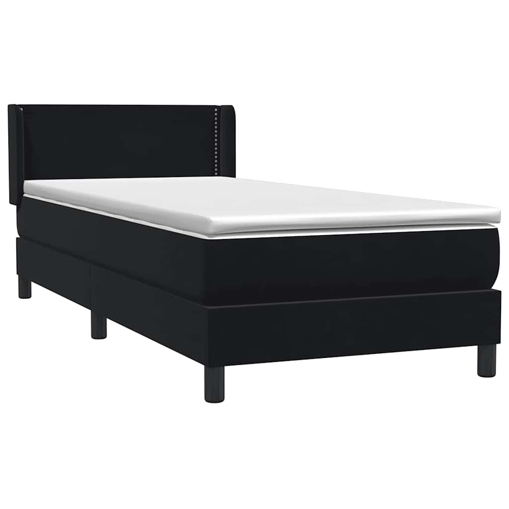 Boxspring met matras fluweel zwart 100x220 cm – afbeelding 4