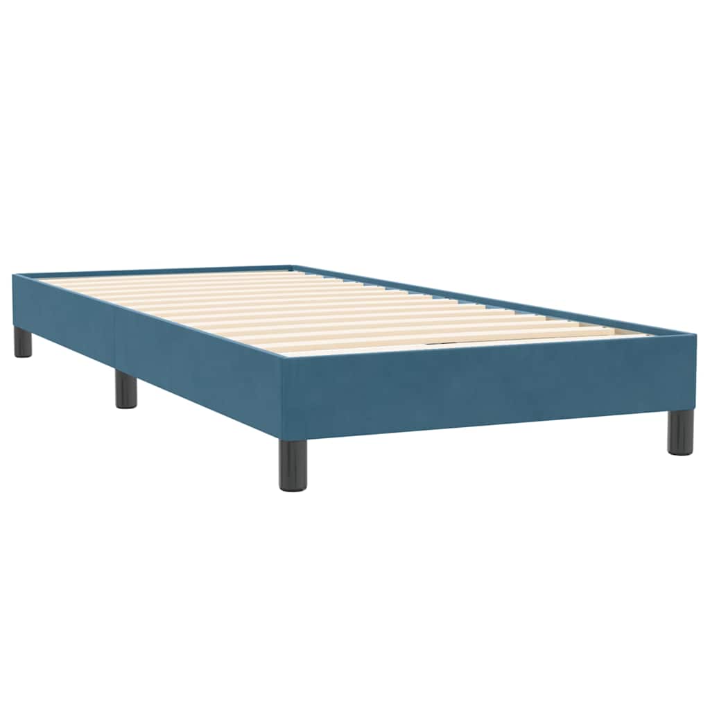Boxspring met matras fluweel donkerblauw 100x220 cm – afbeelding 5