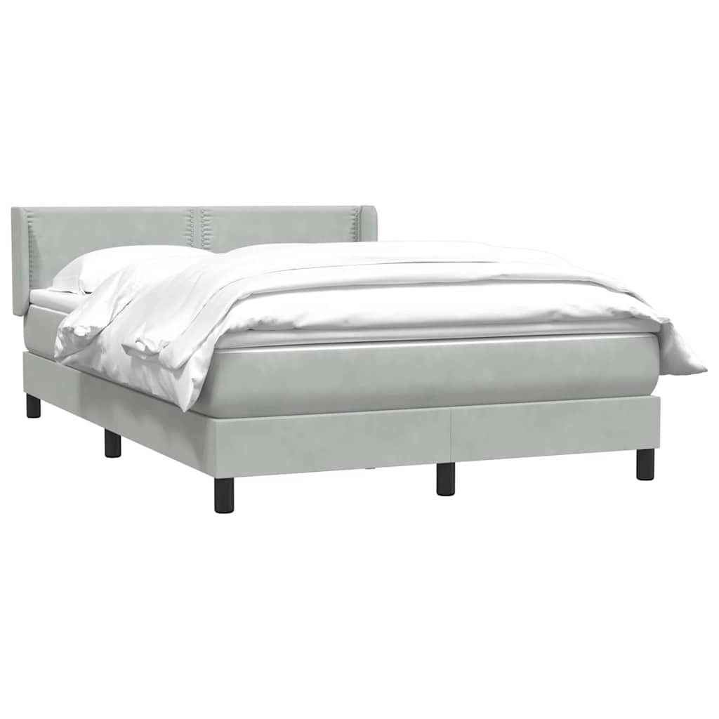 Boxspring met matras fluweel lichtgrijs 140x220 cm – afbeelding 3