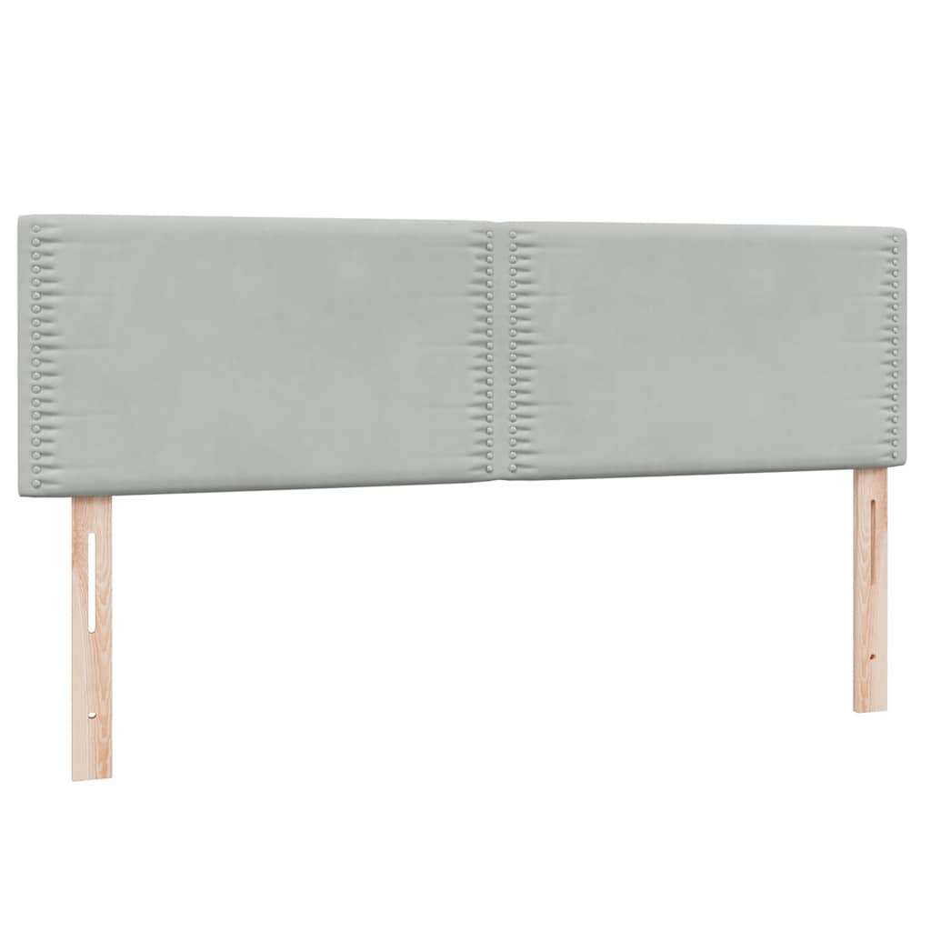 Boxspring met matras fluweel lichtgrijs 140x220 cm – afbeelding 7