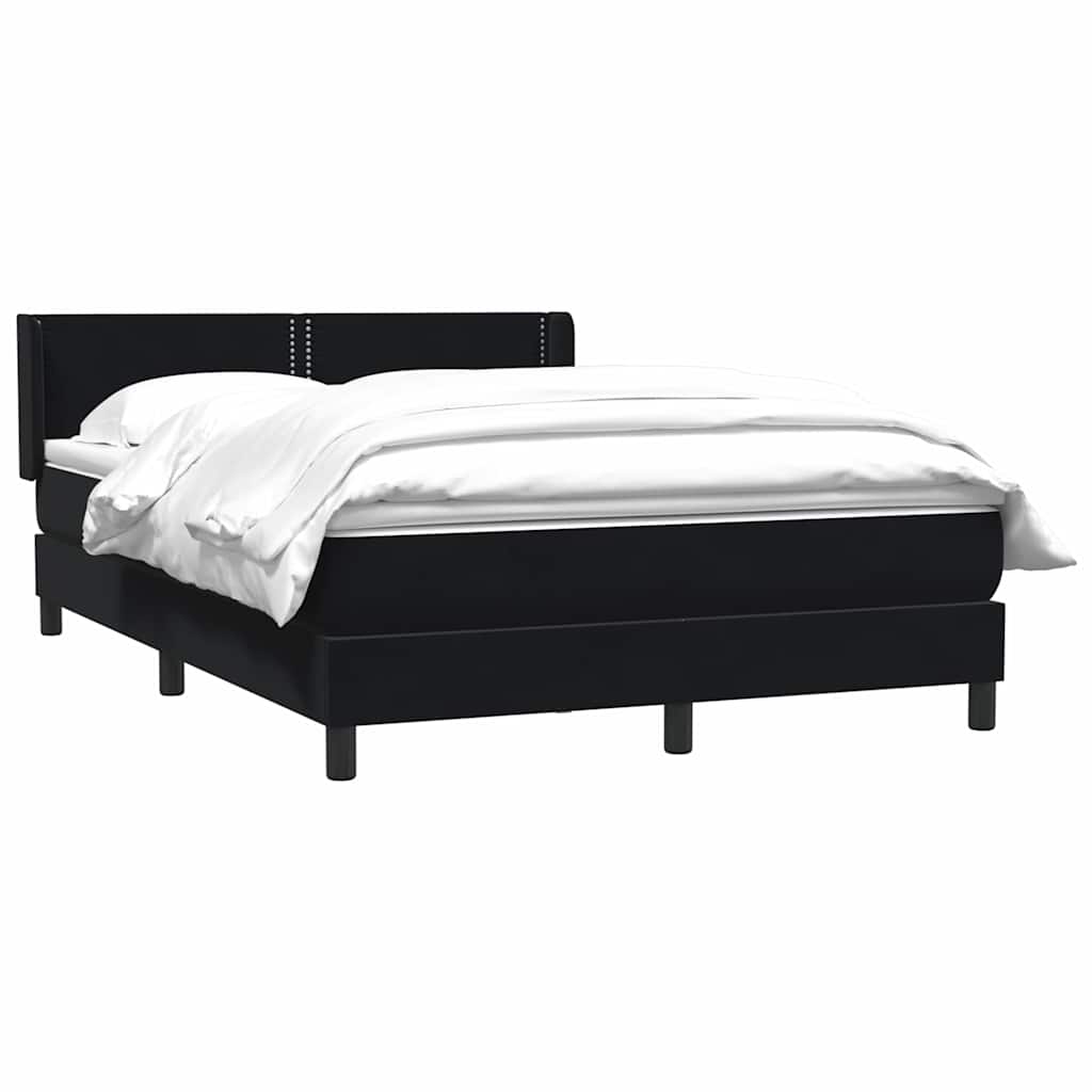 Boxspring met matras fluweel zwart 140x220 cm – afbeelding 3
