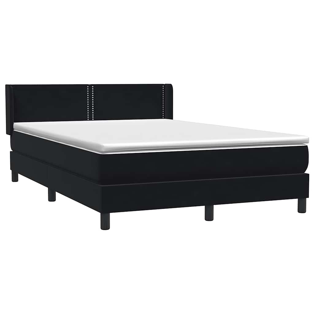 Boxspring met matras fluweel zwart 140x220 cm – afbeelding 4