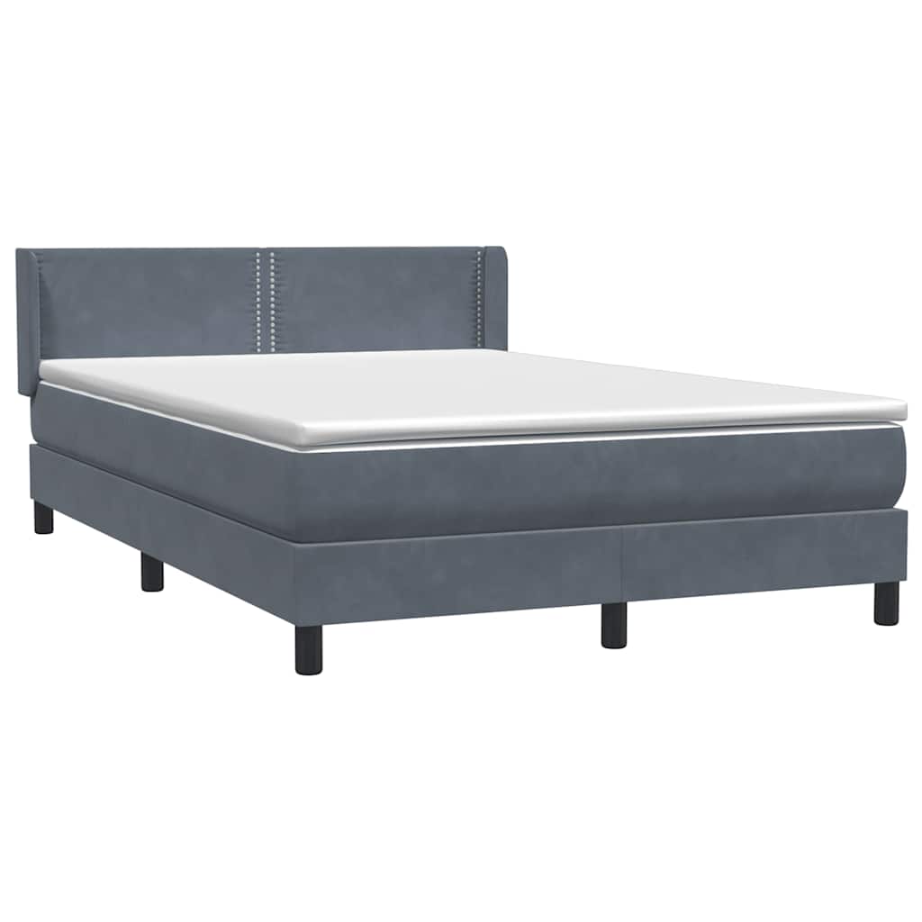 Boxspring met matras fluweel donkergrijs 160x220 cm – afbeelding 4