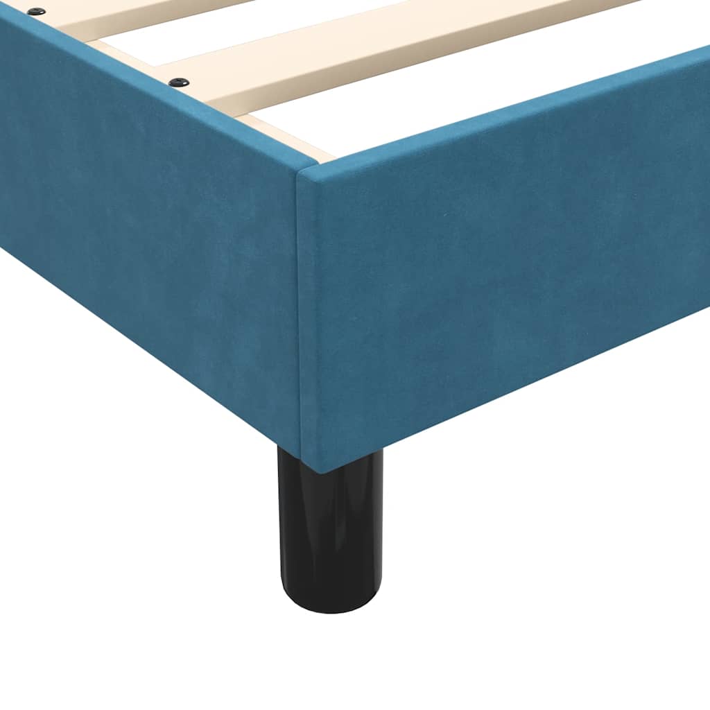 Boxspring met matras fluweel donkerblauw 160x220 cm – afbeelding 10
