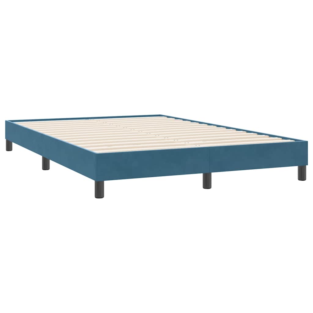 Boxspring met matras fluweel donkerblauw 160x220 cm – afbeelding 5