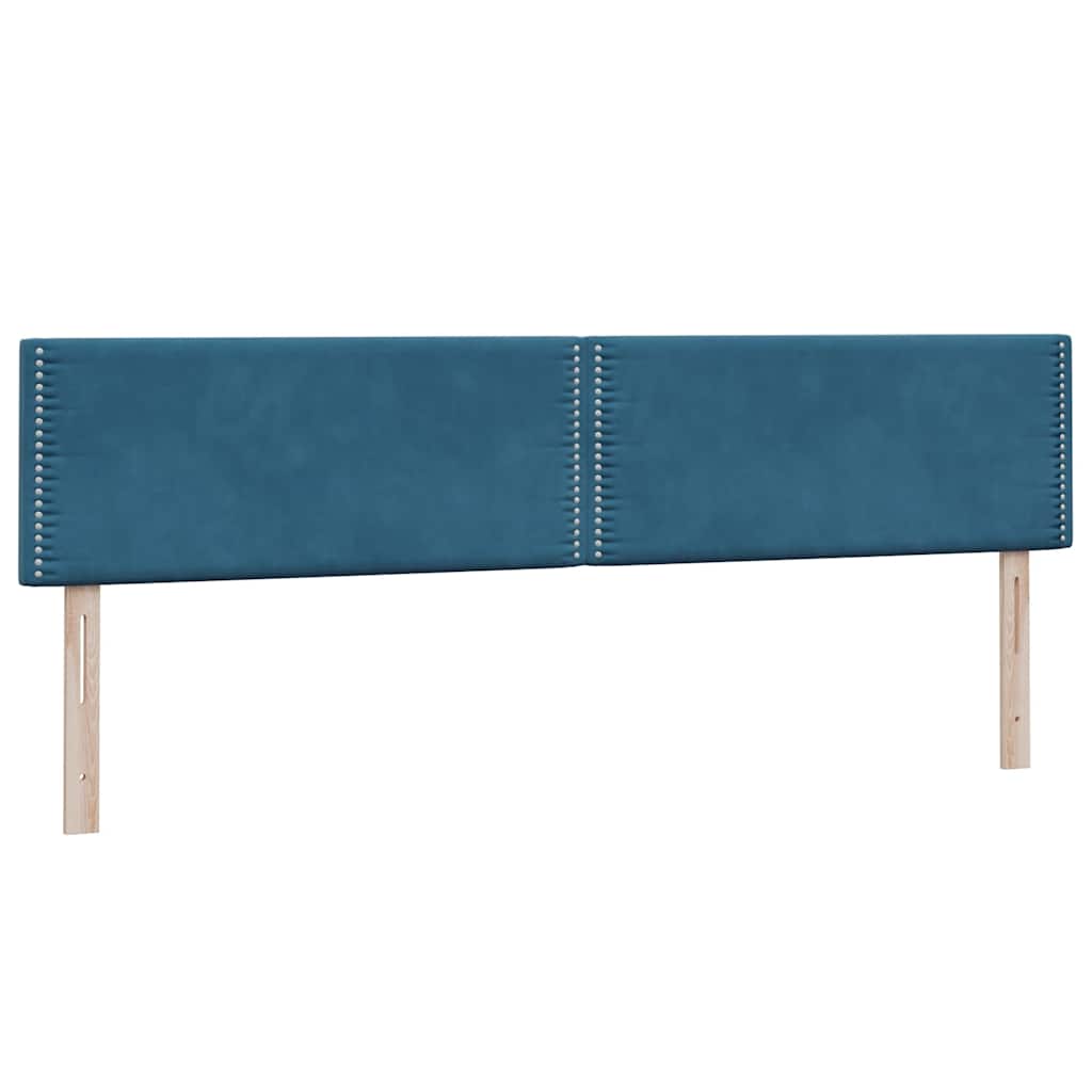 Boxspring met matras fluweel donkerblauw 180x220 cm – afbeelding 7