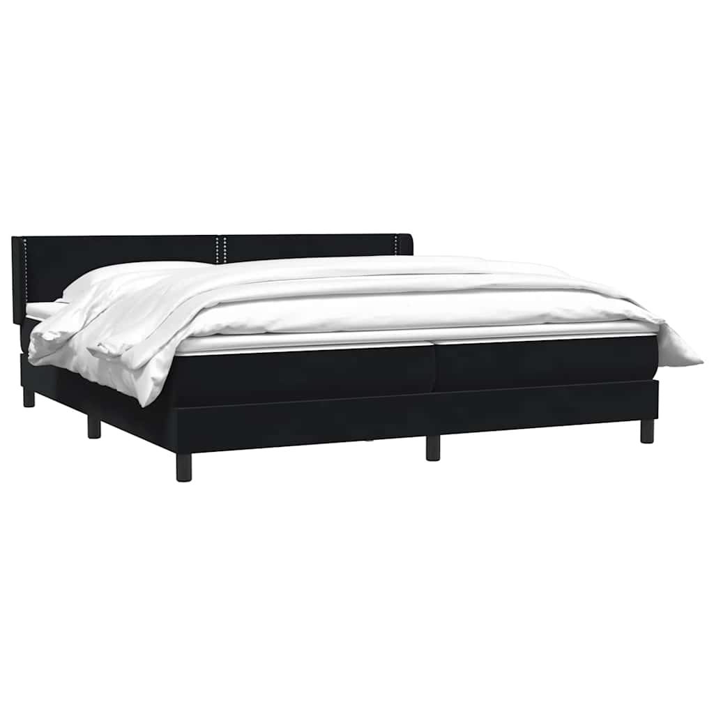 Boxspring met matras fluweel zwart 200x220 cm – afbeelding 3