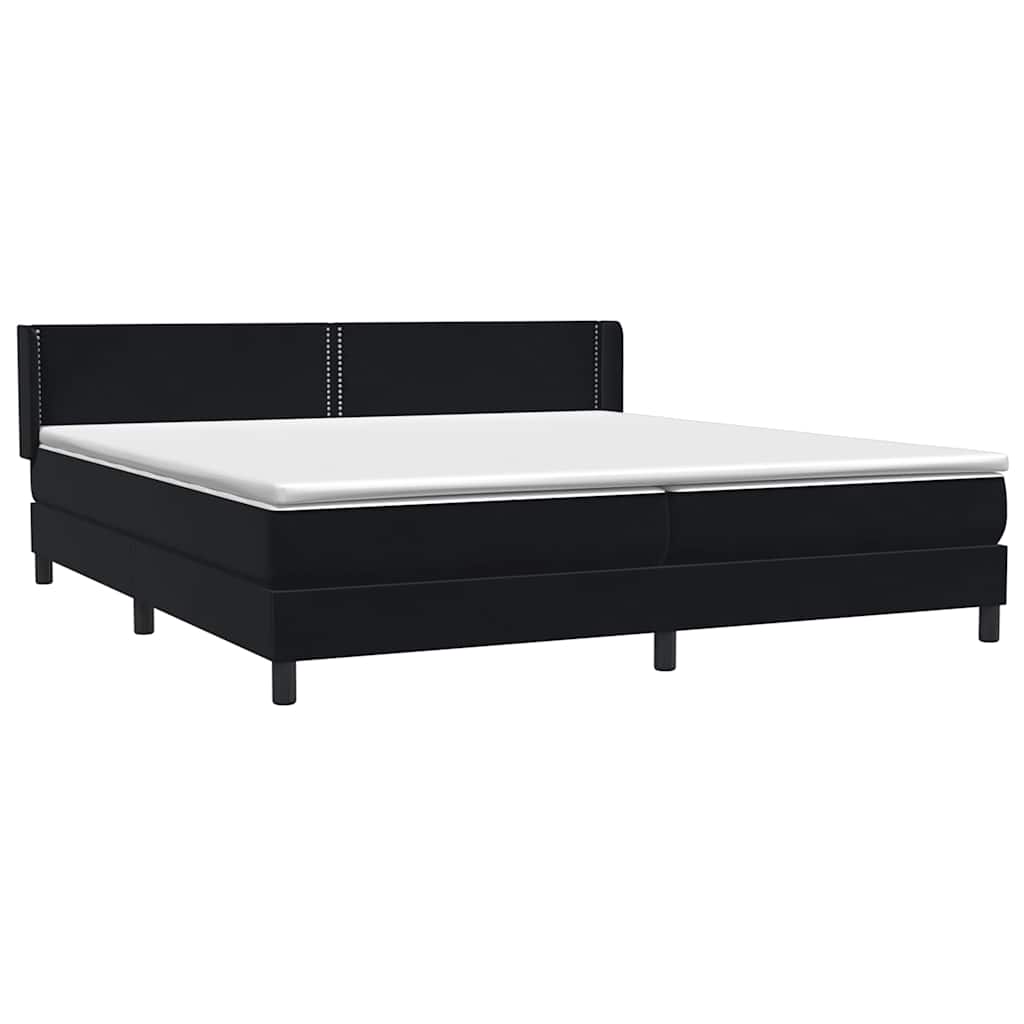 Boxspring met matras fluweel zwart 200x220 cm – afbeelding 4