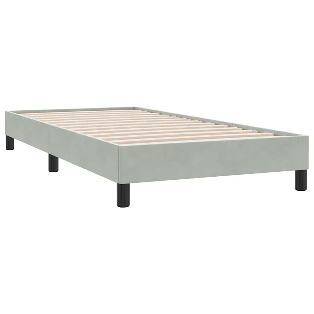 Boxspring met matras fluweel lichtgrijs 80x210 cm – afbeelding 5