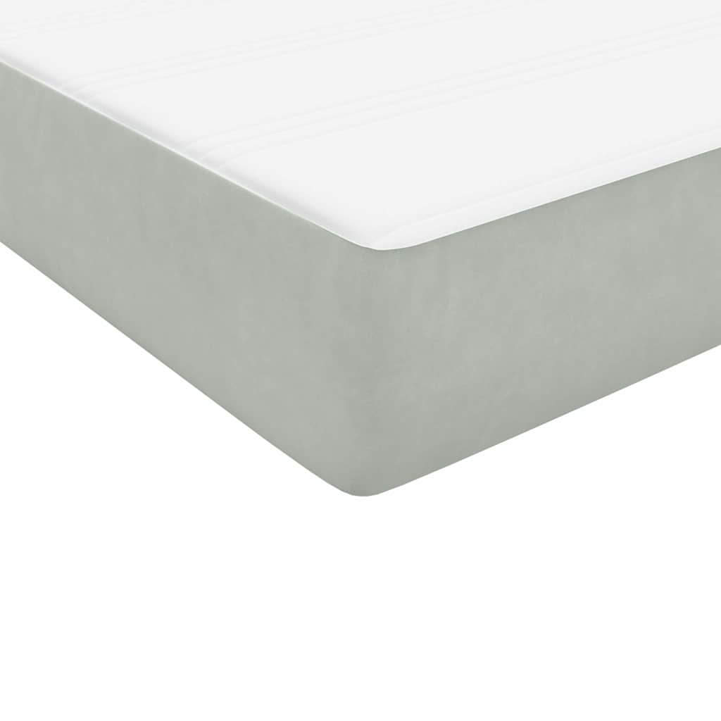 Boxspring met matras fluweel lichtgrijs 80x210 cm – afbeelding 9