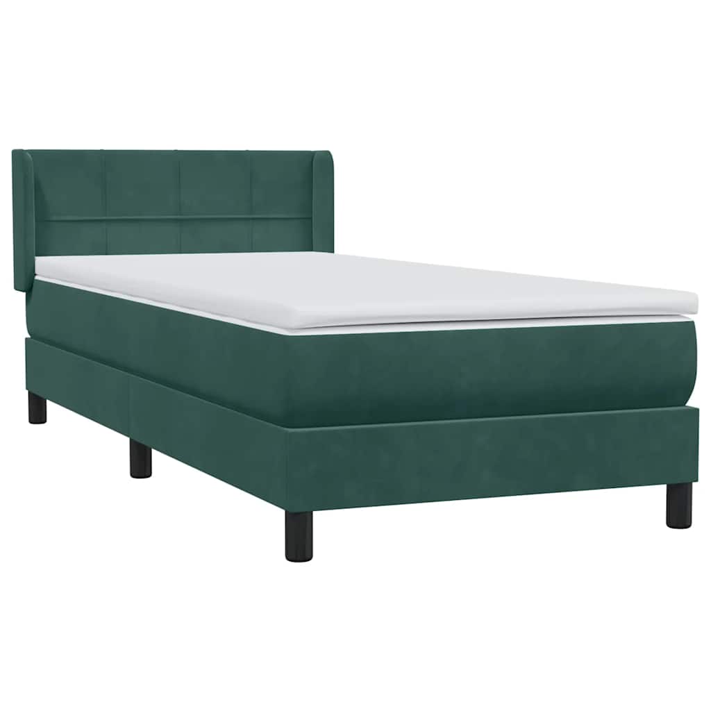 Boxspring met matras fluweel donkergroen 80x210 cm – afbeelding 4