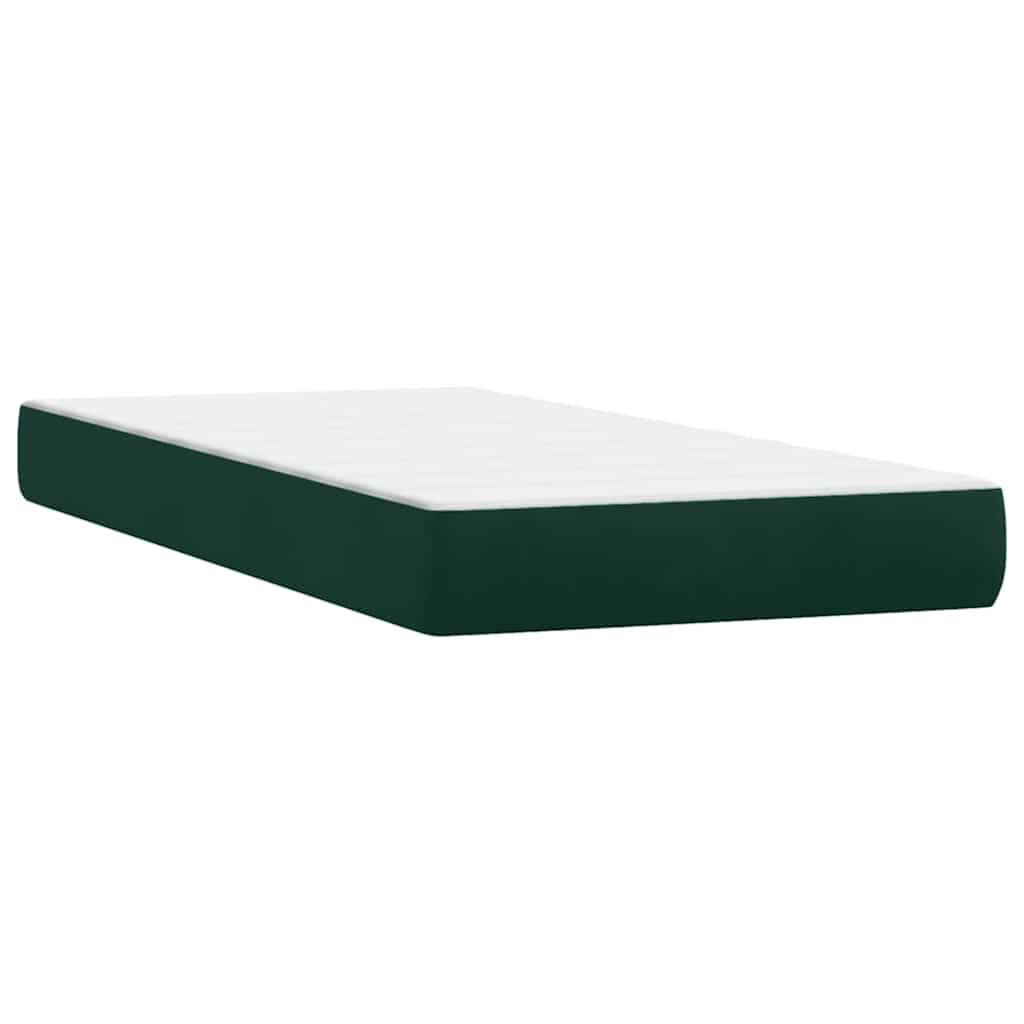 Boxspring met matras fluweel donkergroen 90x210 cm – afbeelding 6
