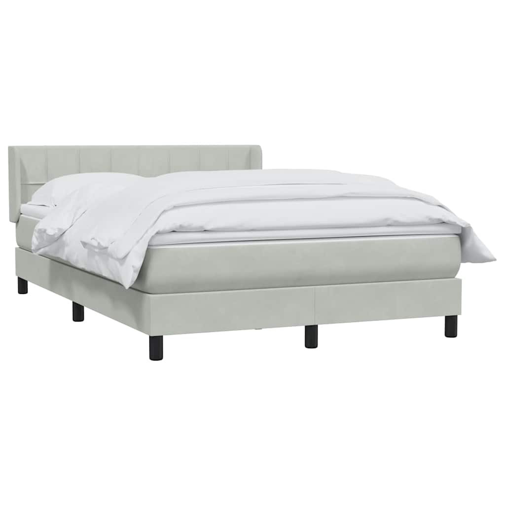 Boxspring met matras fluweel lichtgrijs 160x210 cm – afbeelding 3