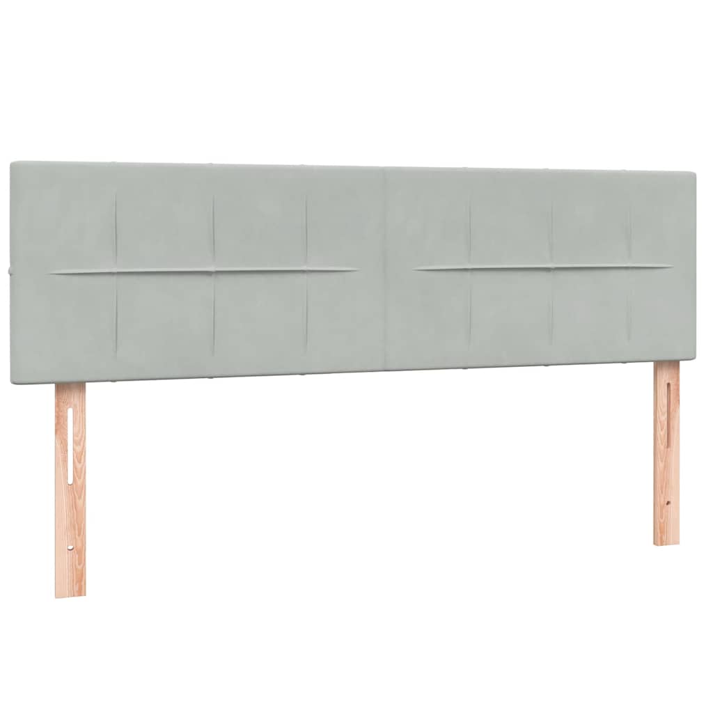 Boxspring met matras fluweel lichtgrijs 160x210 cm – afbeelding 7