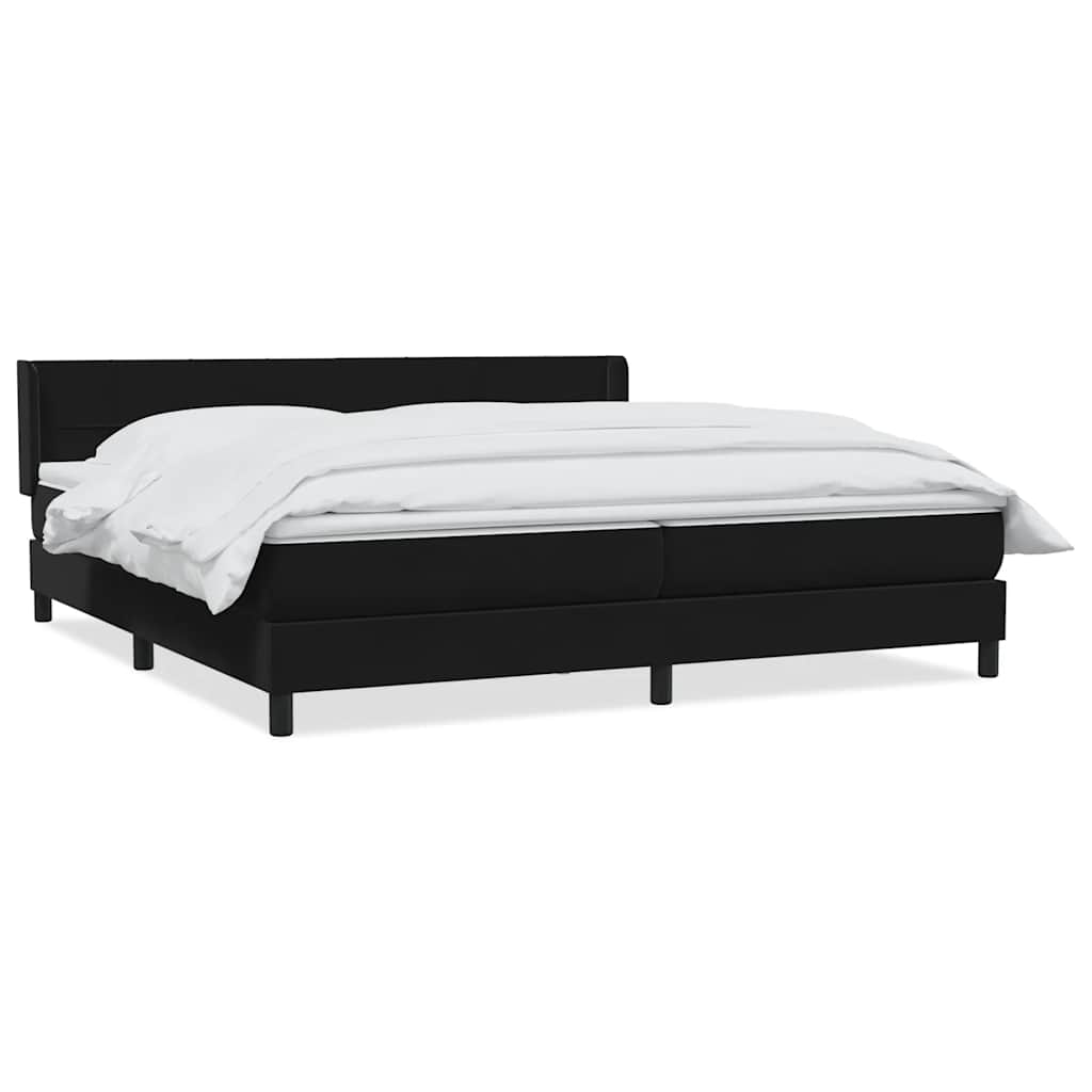 Boxspring met matras fluweel zwart 180x210 cm – afbeelding 2