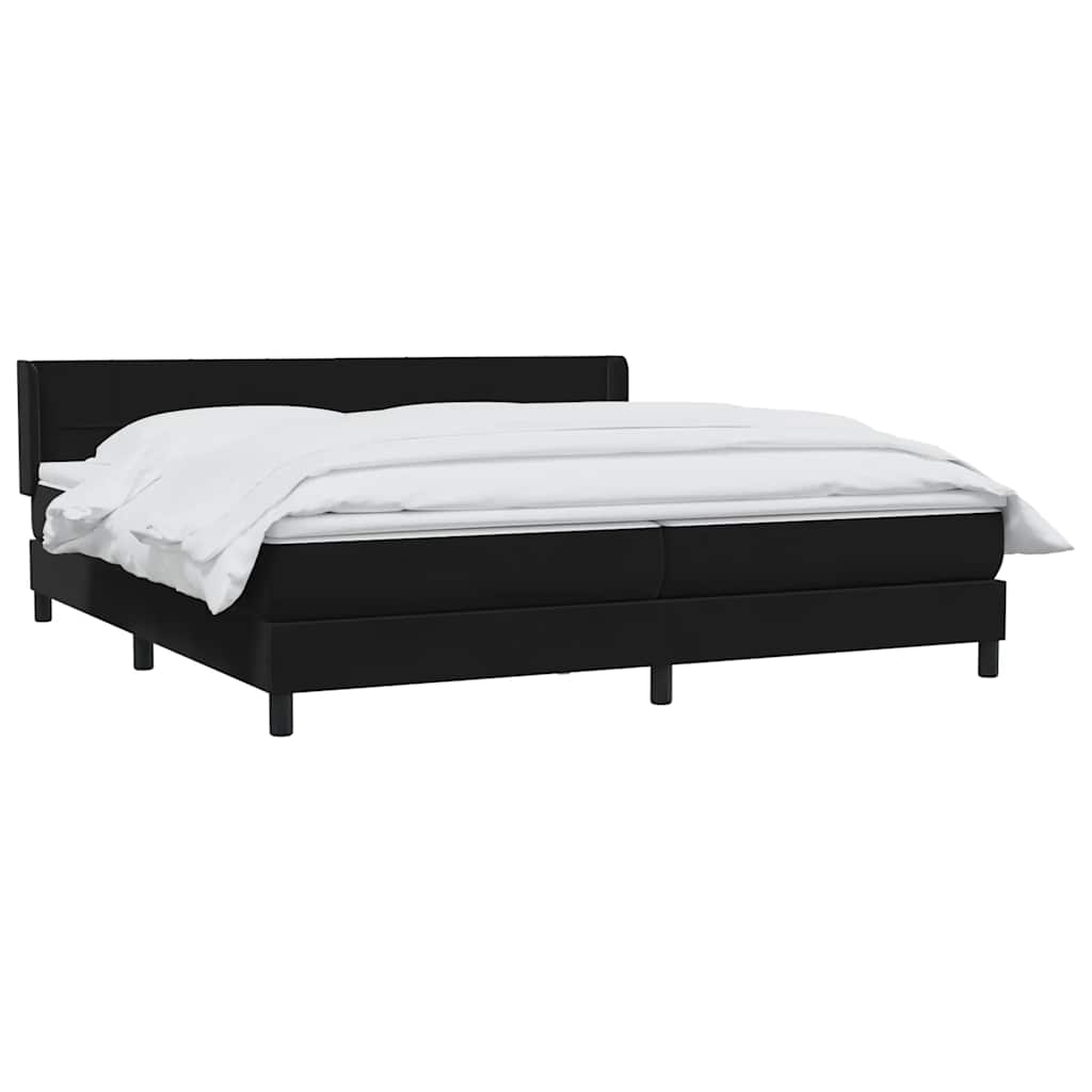 Boxspring met matras fluweel zwart 180x210 cm – afbeelding 3