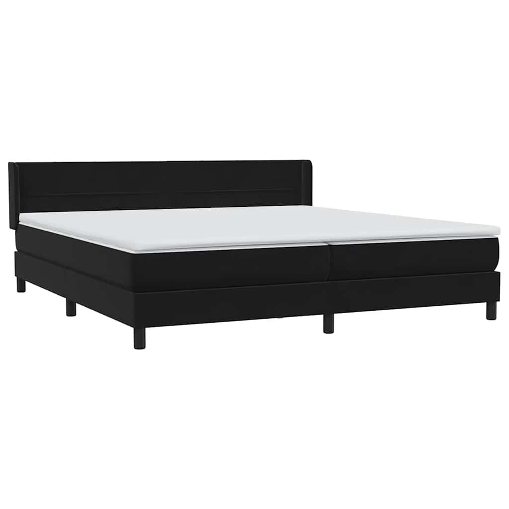 Boxspring met matras fluweel zwart 180x210 cm – afbeelding 4