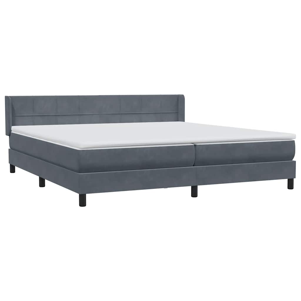 Boxspring met matras fluweel donkergrijs 200x210 cm – afbeelding 4