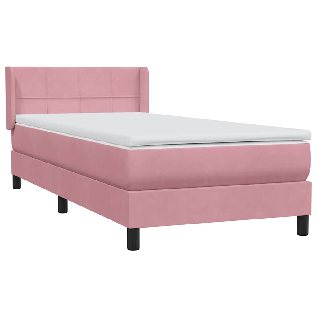 Boxspring met matras fluweel roze 80x220 cm – afbeelding 4