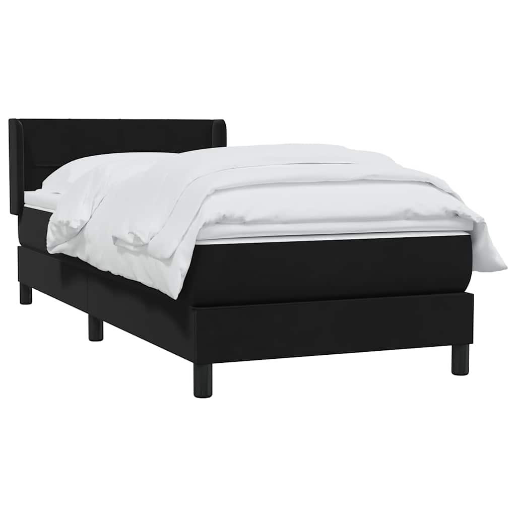 Boxspring met matras fluweel zwart 90x220 cm – afbeelding 3