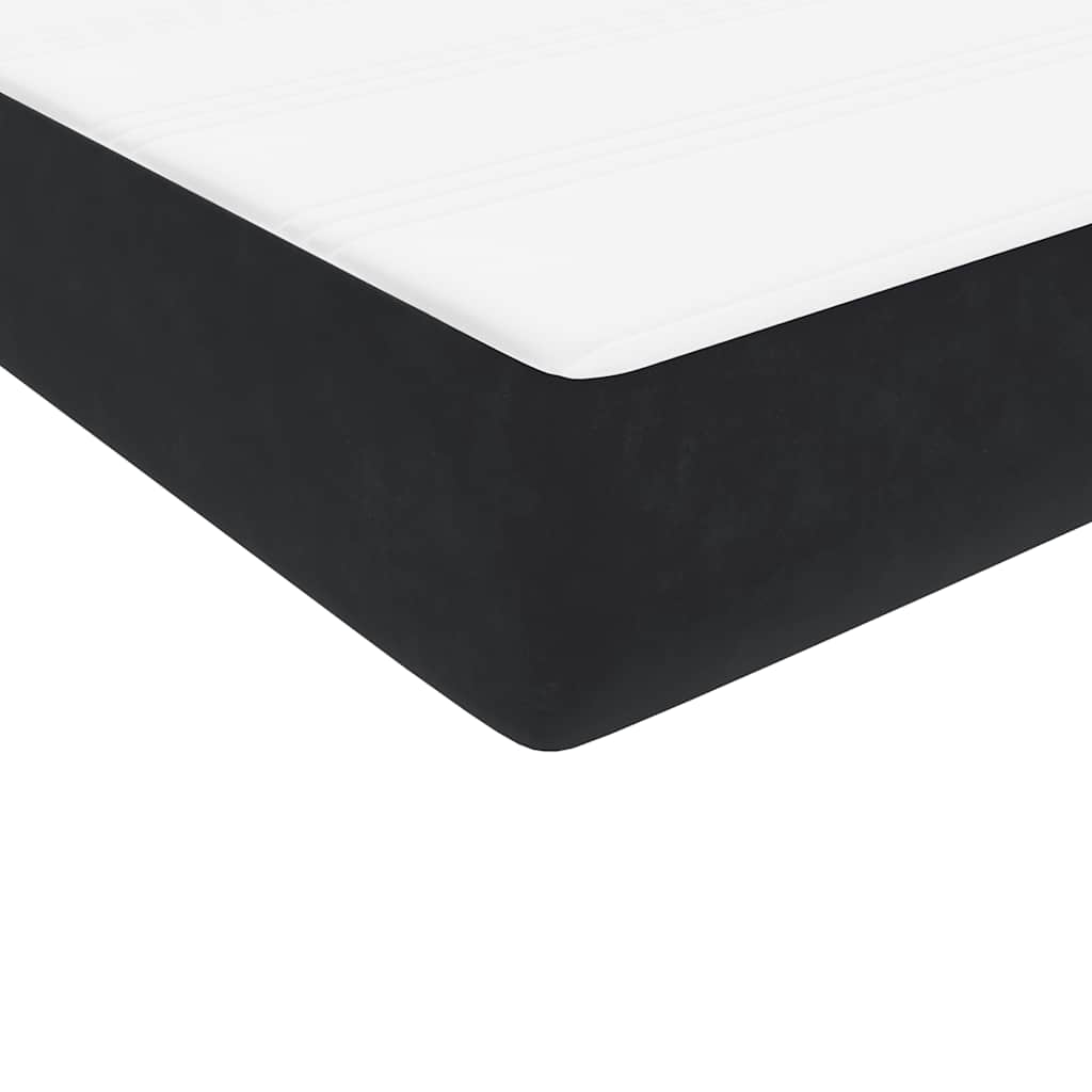 Boxspring met matras fluweel zwart 90x220 cm – afbeelding 9