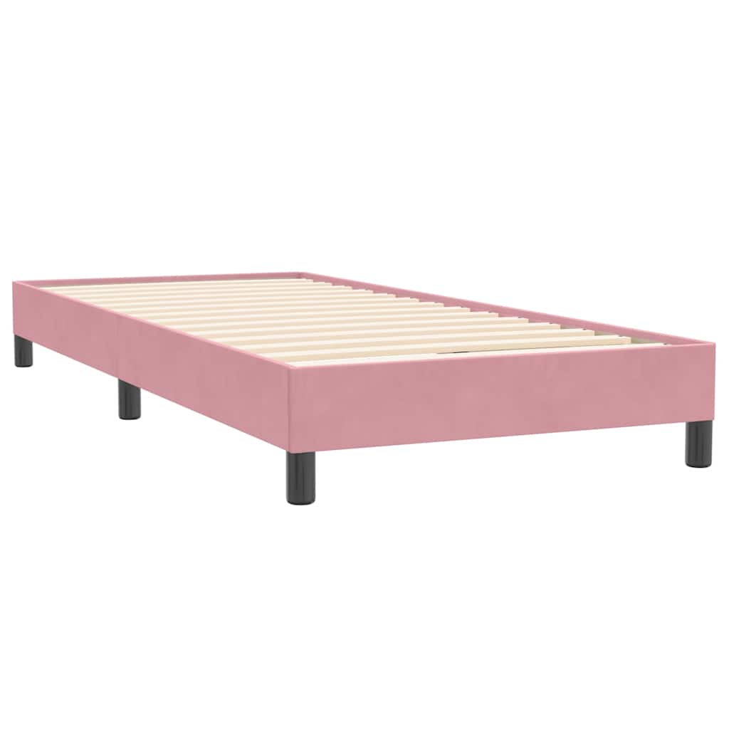 Boxspring met matras fluweel roze 90x220 cm – afbeelding 5
