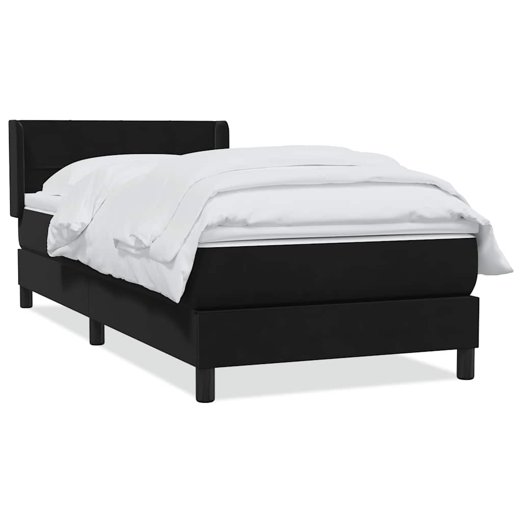Boxspring met matras fluweel zwart 100x220 cm – afbeelding 2
