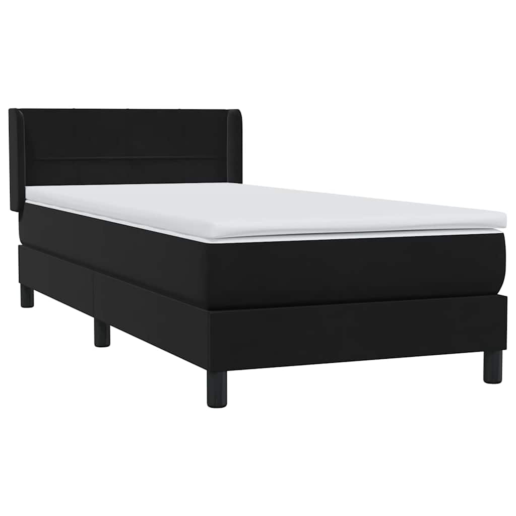 Boxspring met matras fluweel zwart 100x220 cm – afbeelding 4