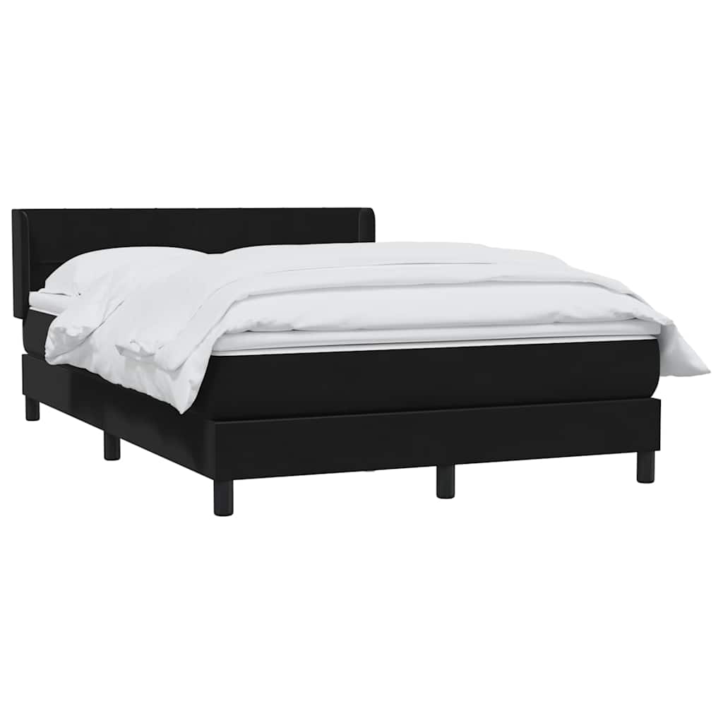 Boxspring met matras fluweel zwart 140x220 cm – afbeelding 3