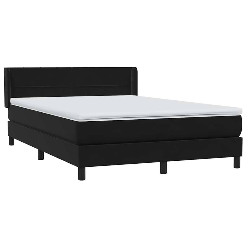 Boxspring met matras fluweel zwart 140x220 cm – afbeelding 4