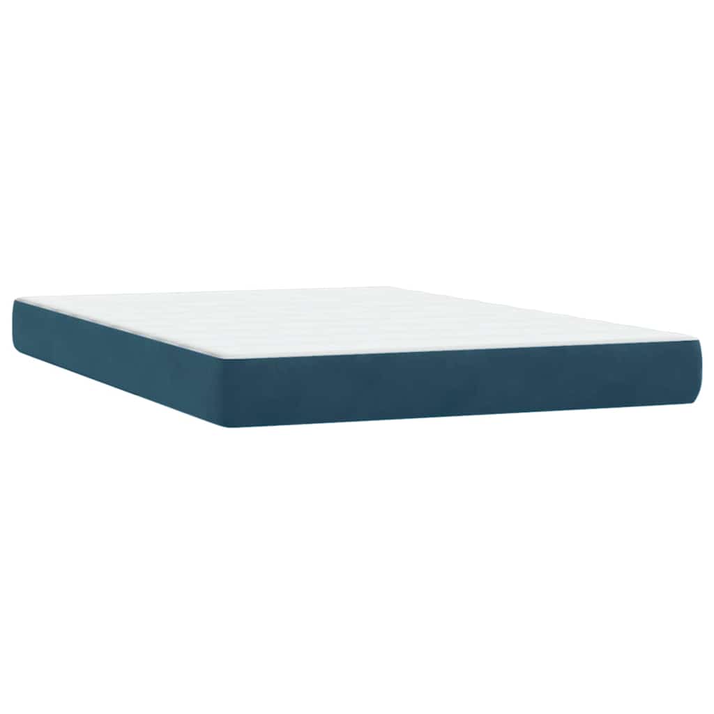 Boxspring met matras fluweel donkerblauw 140x220 cm – afbeelding 6