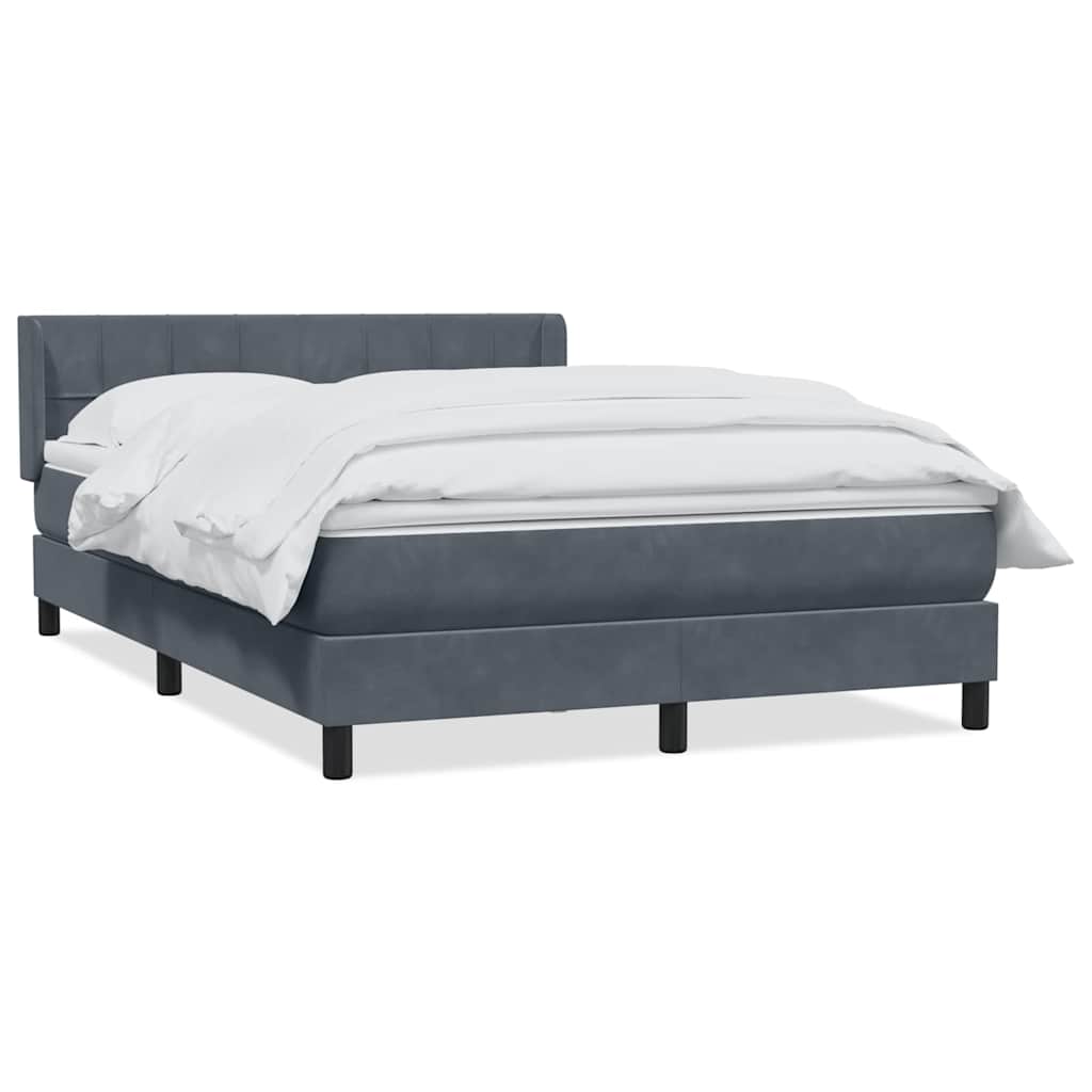 Boxspring met matras fluweel donkergrijs 160x220 cm – afbeelding 2