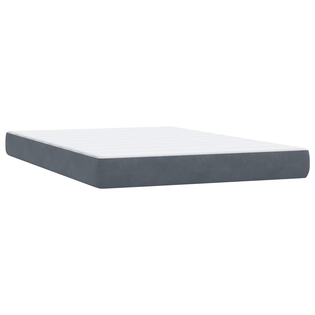 Boxspring met matras fluweel donkergrijs 160x220 cm – afbeelding 6