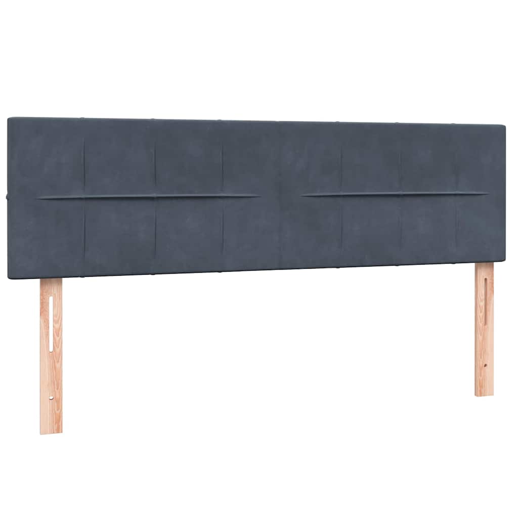 Boxspring met matras fluweel donkergrijs 160x220 cm – afbeelding 7