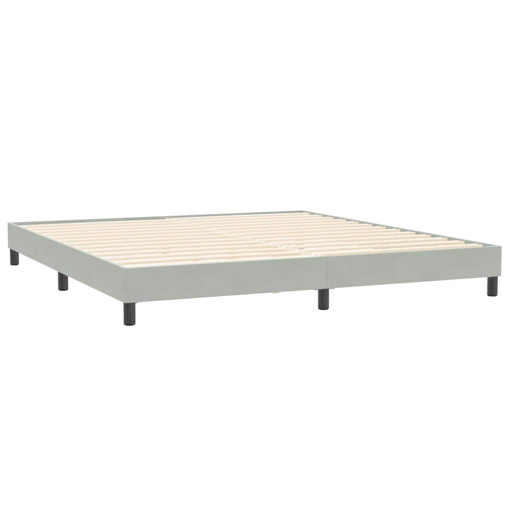 Boxspring met matras fluweel lichtgrijs 180x220 cm – afbeelding 5