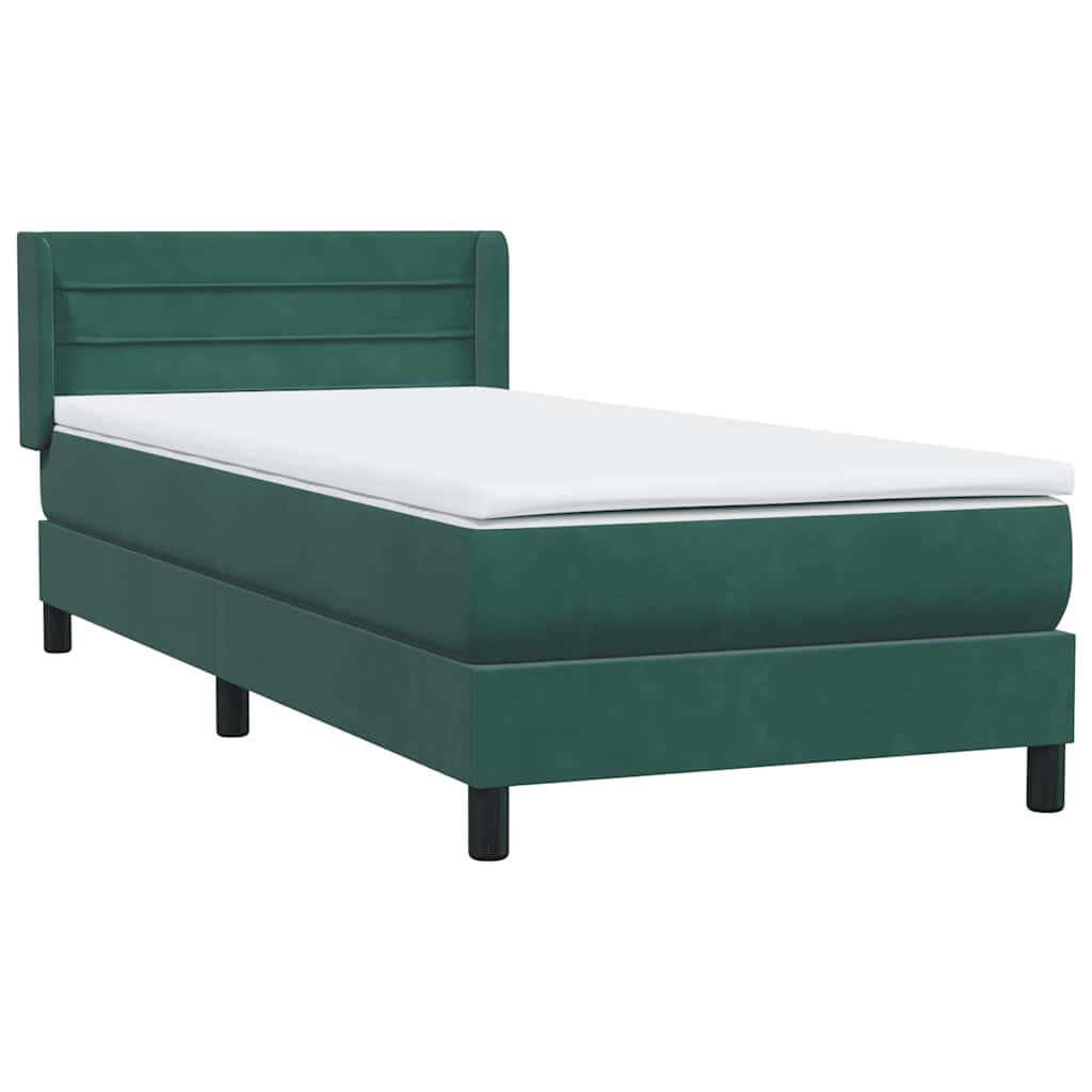 Boxspring met matras fluweel donkergroen 80x210 cm – afbeelding 4