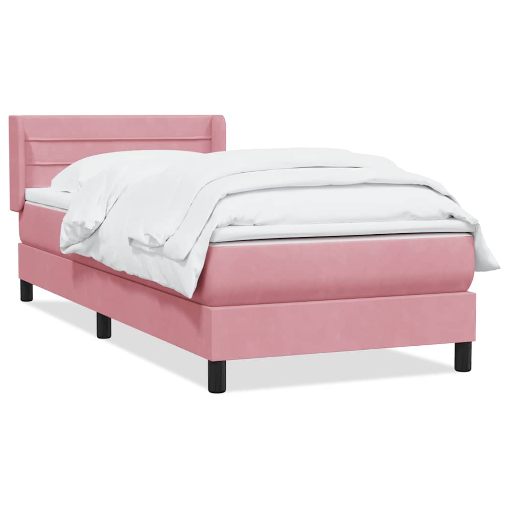 Boxspring met matras fluweel roze 80x210 cm – afbeelding 2