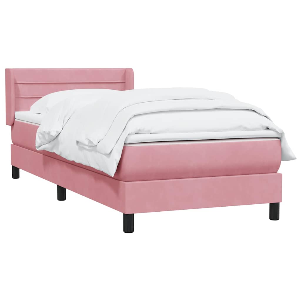 Boxspring met matras fluweel roze 80x210 cm – afbeelding 3