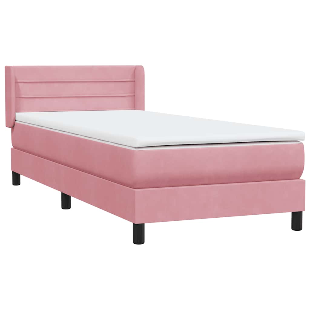 Boxspring met matras fluweel roze 80x210 cm – afbeelding 4