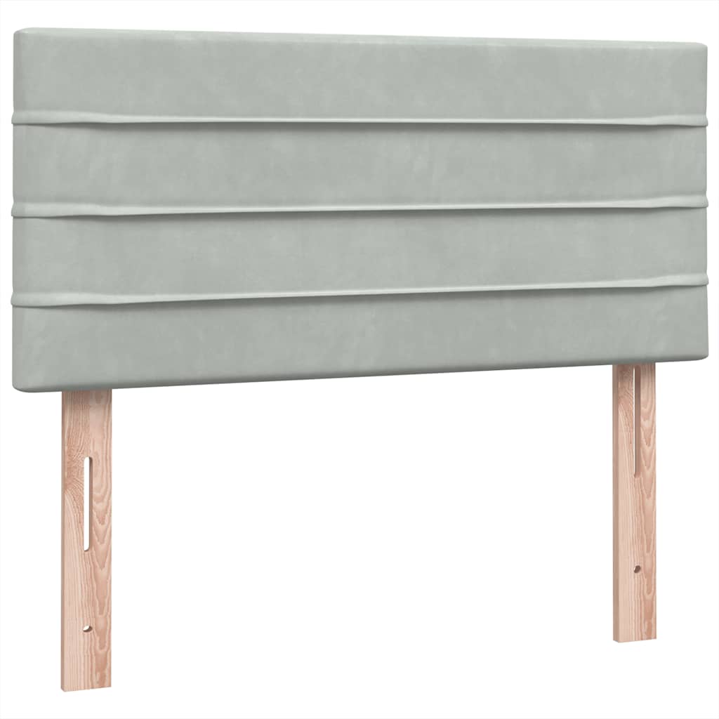 Boxspring met matras fluweel lichtgrijs 100x210 cm – afbeelding 7