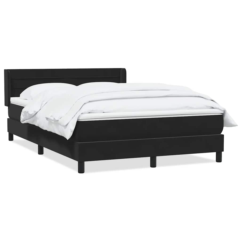 Boxspring met matras fluweel zwart 140x210 cm – afbeelding 2